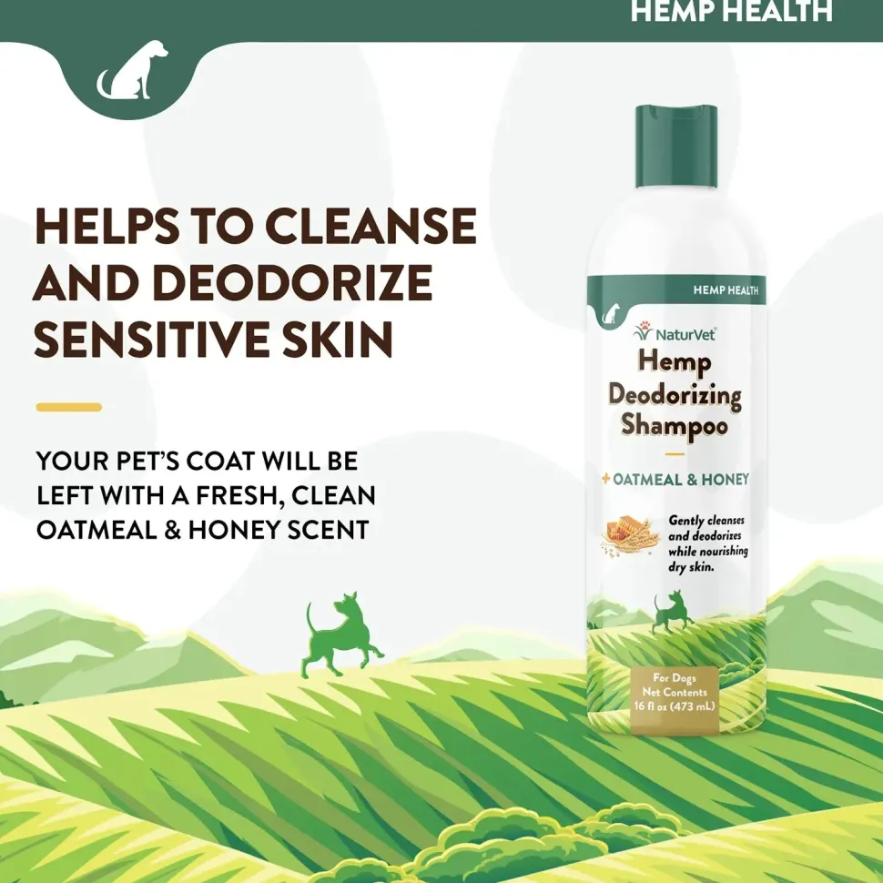 NaturVet Hemp Deodorizing Shampoo for Dogs 16-oz