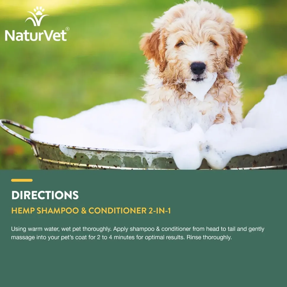 NaturVet Hemp 2-in-1 Shampoo & Conditioner for Dogs 16-oz