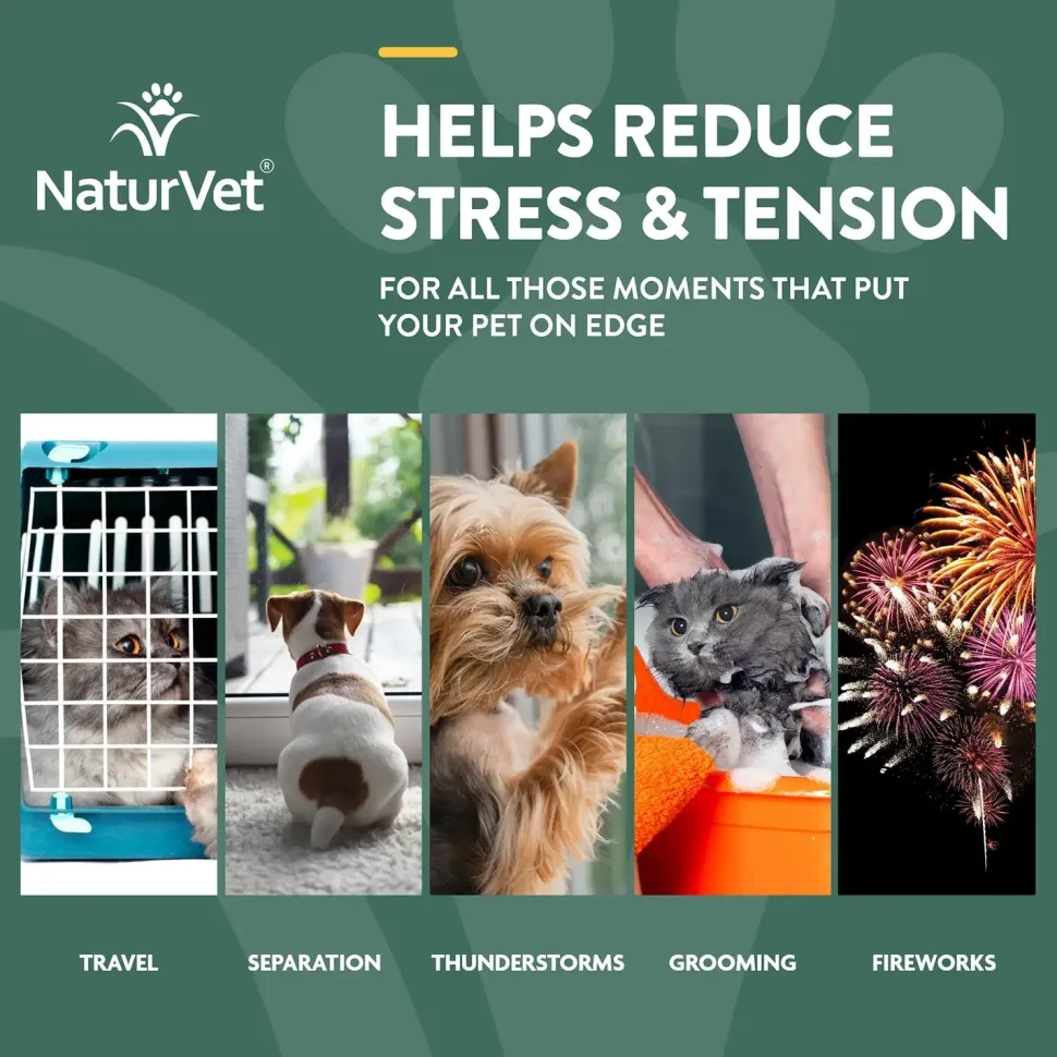 NaturVet Hemp Quiet Moments Calming Drops for Dogs & Cats 1-oz