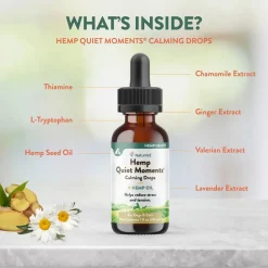 NaturVet Hemp Quiet Moments Calming Drops for Dogs & Cats 1-oz