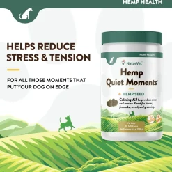 NaturVet Hemp Quiet Moments Soft Chews for Dogs 60 Count 6.3-oz