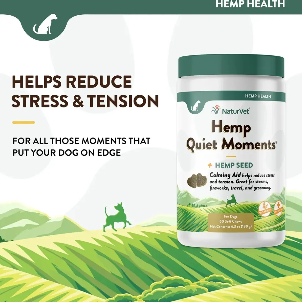 NaturVet Hemp Quiet Moments Soft Chews for Dogs 60 Count 6.3-oz