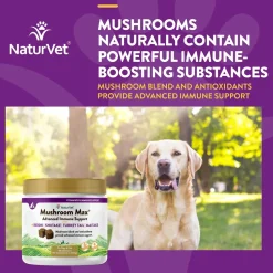 NaturVet Mushroom Max Advanced Immune Support Soft Chews for Dogs & Cats 60 Count 8.4-oz