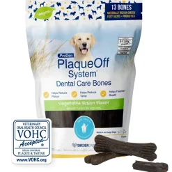 NaturVet Proden PlaqueOff System Dental Care Dog Bones Vegetable Fusion 13 Count 17-oz