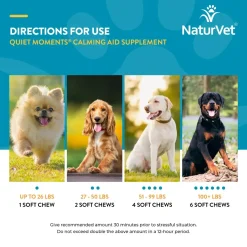 NaturVet Quiet Moments Calming Aid Plus Melatonin Soft Chews for Dogs 70 Count 5.4-oz