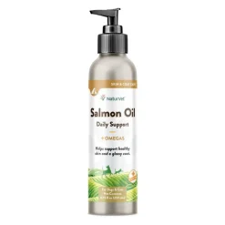NaturVet Salmon Oil Skin Coat Care Plus Omegas Food Supplement for Dogs & Cats 8.75-oz
