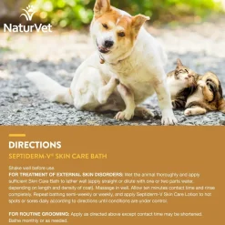 NaturVet Septiderm-V Skin Care Bath Soothing Formula Shampoo for Dogs & Cats 16-oz
