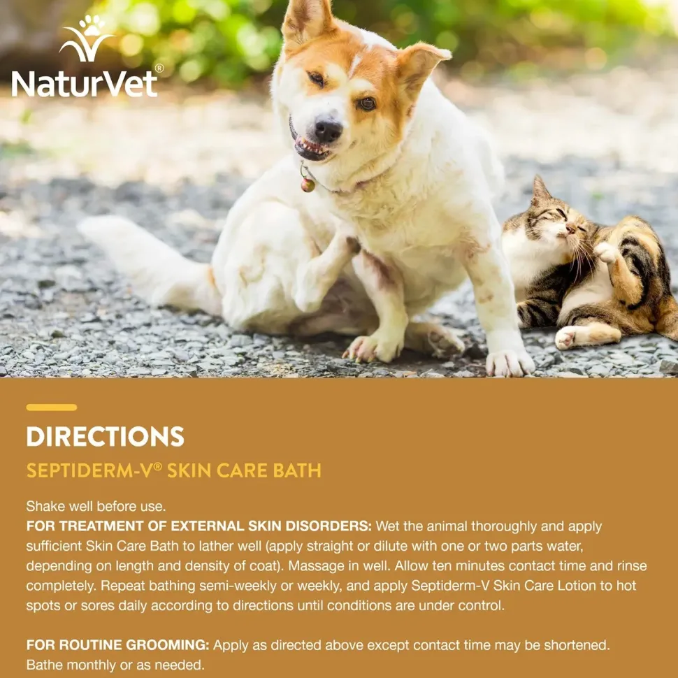 NaturVet Septiderm-V Skin Care Soothing Formula Lotion for Dogs & Cats 8-oz