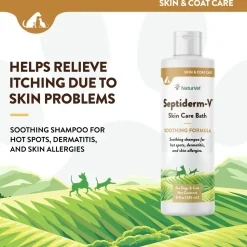 NaturVet Septiderm-V Skin Care Soothing Formula Lotion for Dogs & Cats 8-oz