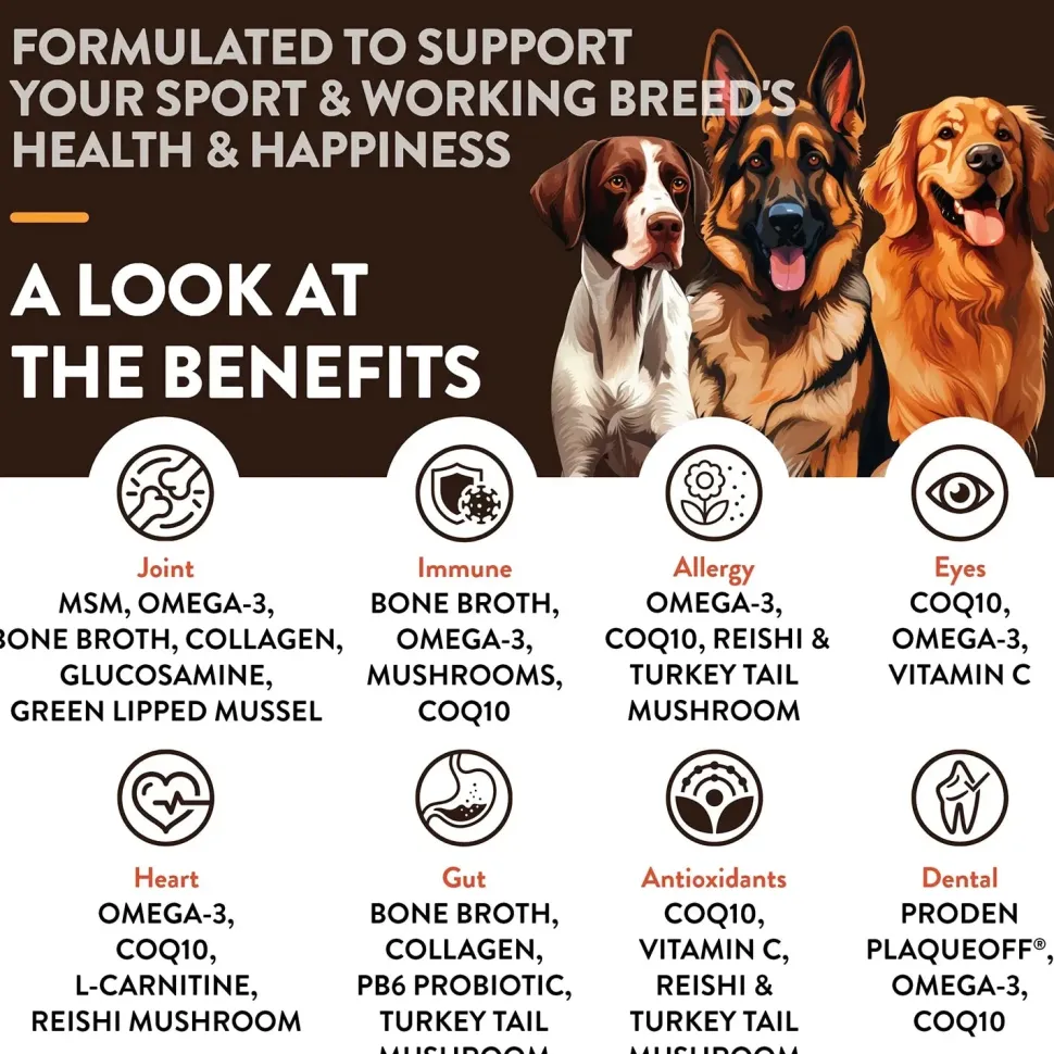 NaturVet Sport & Working Breed-Specific Supplement Soft Chews for Dogs 50 Count 8.8-oz