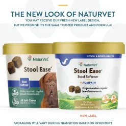 NaturVet Stool Ease Soft Chews for Dogs 40 Count 4.2-oz