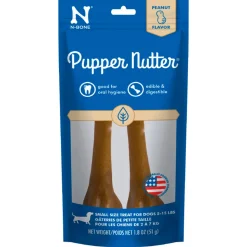 N-Bone Pupper Nutter Dental Chew Bone Dog Treats Peanut Butter Small 2 Count