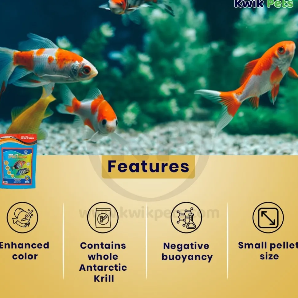 New Life Spectrum Color Enhancing Tropical Fish Food 2mm - 2.5mm Medium 600g