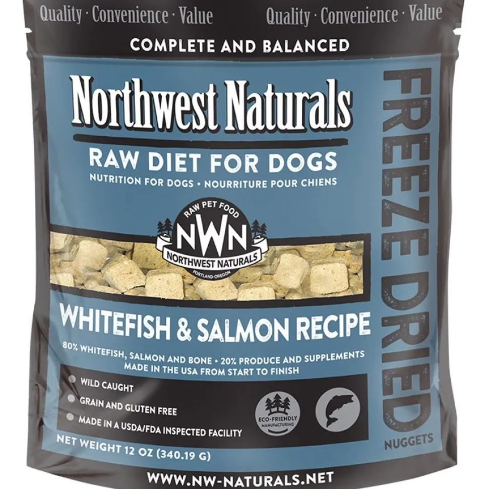 Northwest Naturals Freeze Dried Raw Diet Dog Food Whitefish & Salmon Recipe 12-oz