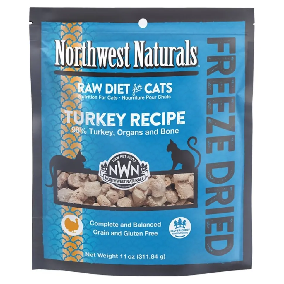 Northwest Naturals Freeze Dried Raw Diet Cat Food Turkey Recipe 11-oz