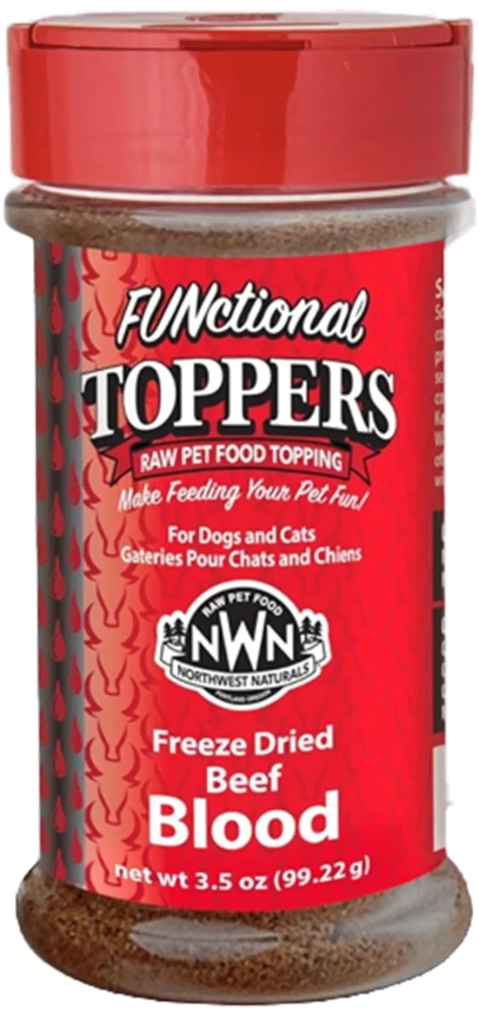 Northwest Naturals Functional Freeze Dried Dog & Cat Food Topper Beef Blood 3.5-oz