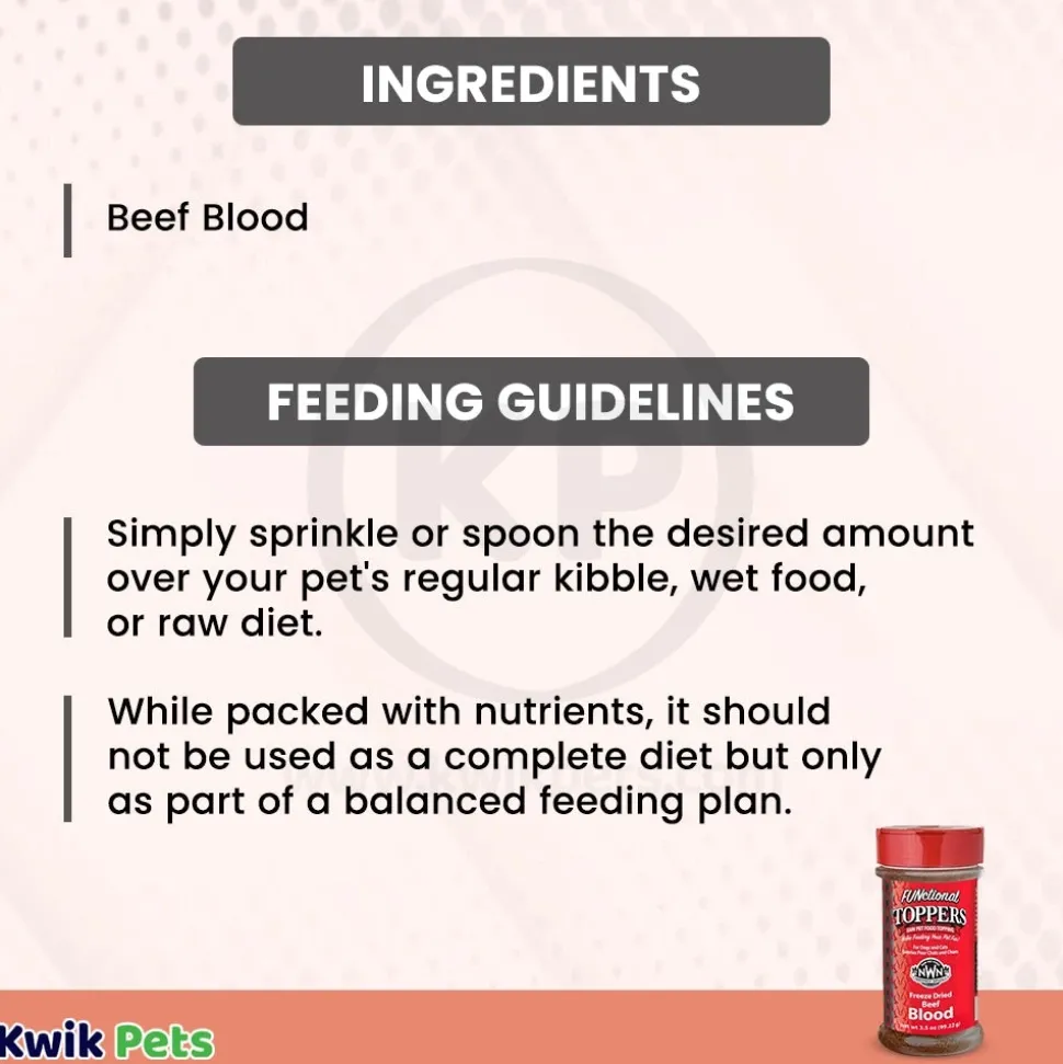Northwest Naturals Functional Freeze Dried Dog & Cat Food Topper Beef Blood 3.5-oz