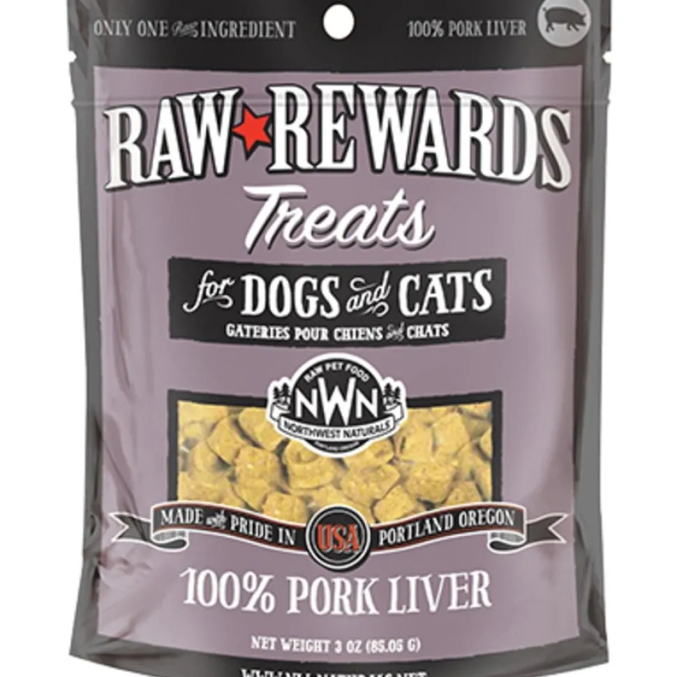 Northwest Naturals Raw Rewards Freeze Dried Dog & Cat Treats Pork Liver 3-oz