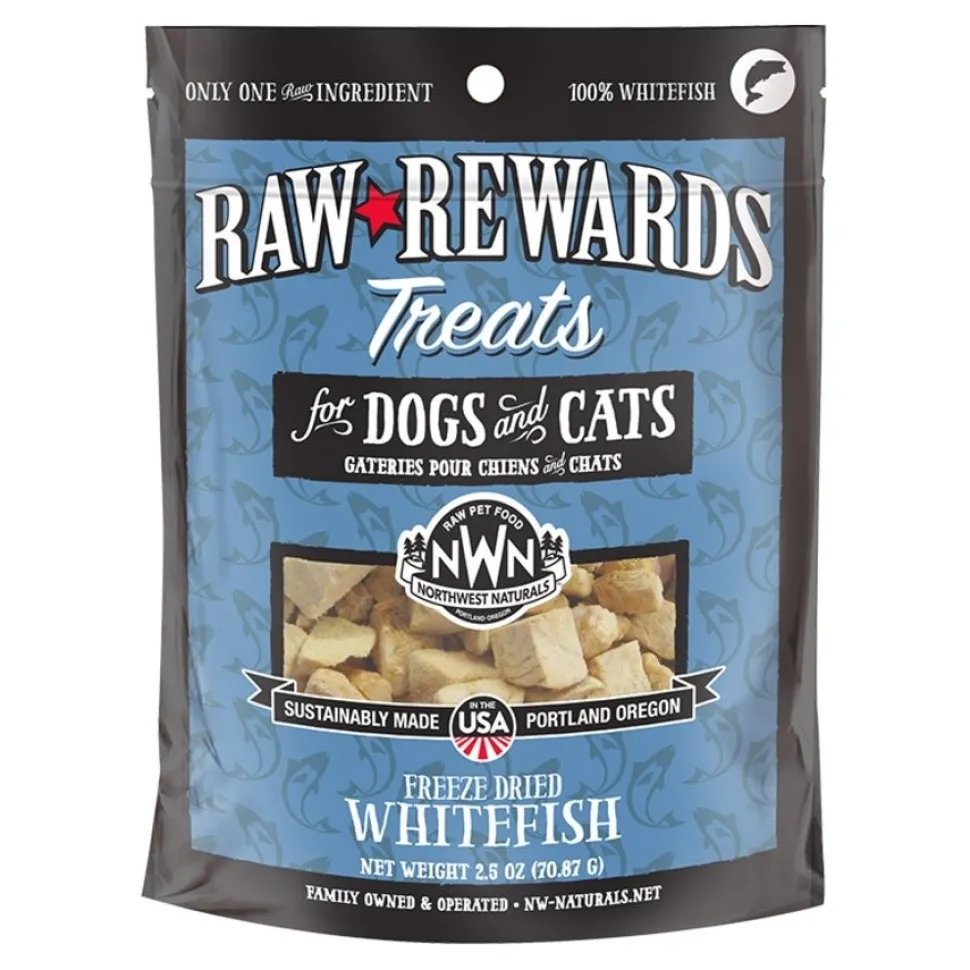 Northwest Naturals Raw Rewards Freeze Dried Dog & Cat Treats Whitefish 2.5-oz