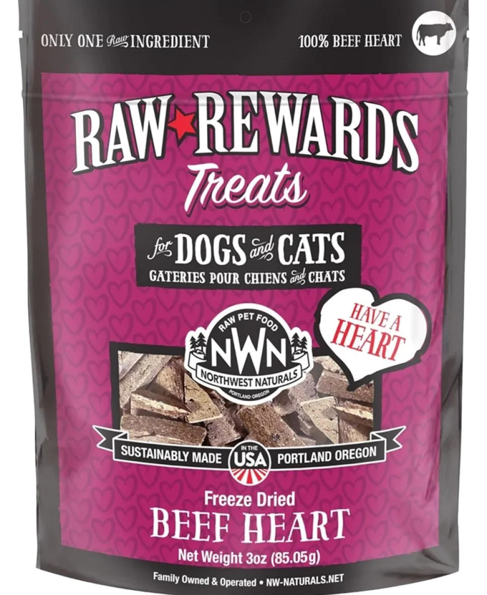 Northwest Naturals Raw Rewards Freeze Dried Dog & Cat Treats Beef Heart 3-oz
