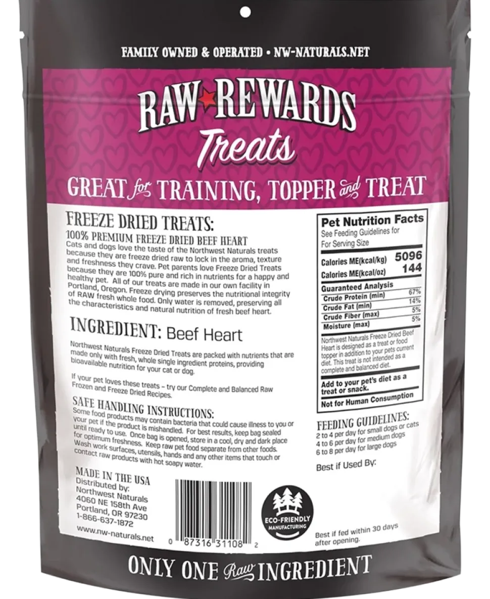 Northwest Naturals Raw Rewards Freeze Dried Dog & Cat Treats Beef Heart 3-oz