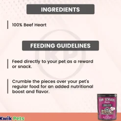 Northwest Naturals Raw Rewards Freeze Dried Dog & Cat Treats Beef Heart 3-oz