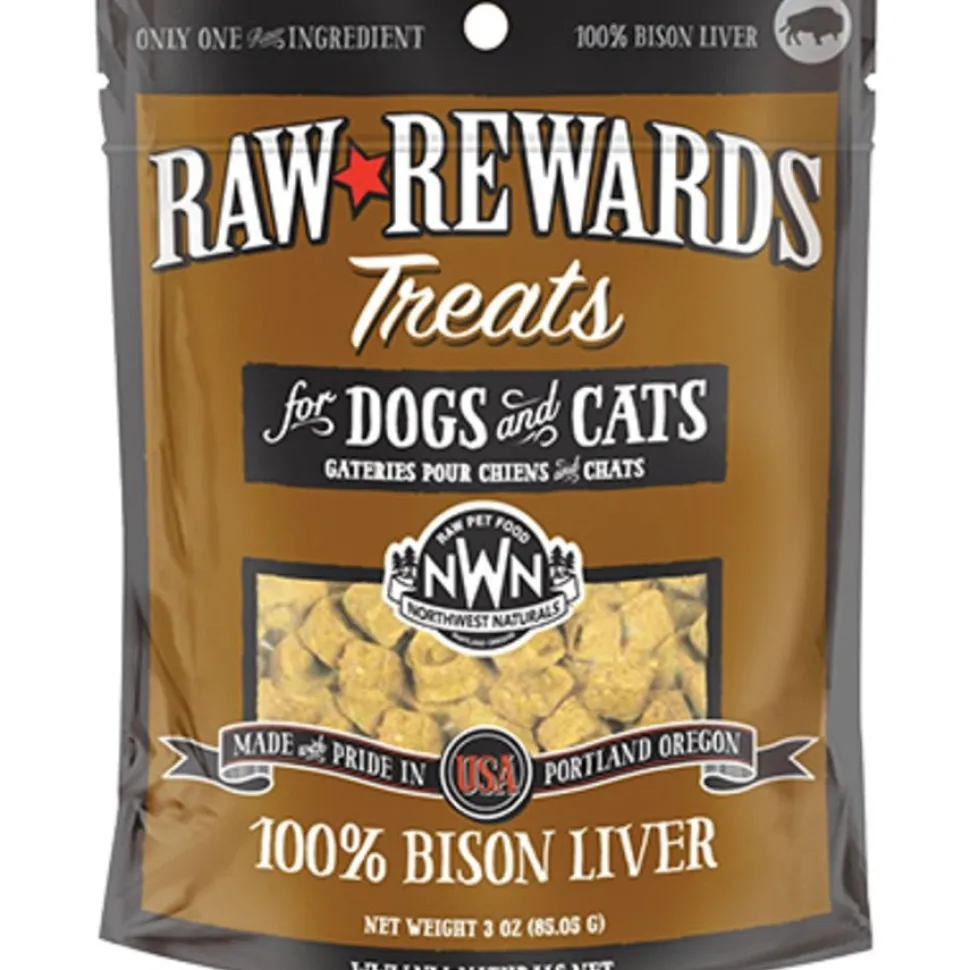 Northwest Naturals Raw Rewards Freeze Dried Dog & Cat Treats Bison Liver 3-oz