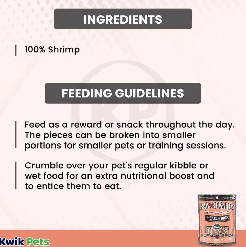 Northwest Naturals Raw Rewards Premium Freeze Dried Dog & Cat Treats Shrimp 1-oz