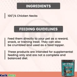Northwest Naturals Raw Rewards Premium Freeze Dried Dog & Cat Treats Chicken Neck 4-oz
