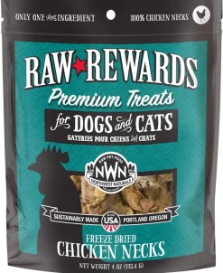 Northwest Naturals Raw Rewards Premium Freeze Dried Dog & Cat Treats Chicken Neck 4-oz