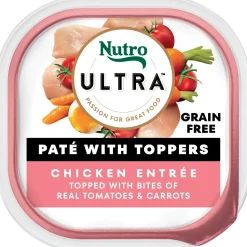 Nutro Ultra Grain‑Free Adult Wet Dog Food Paté with Toppers Chicken Entrée with Tomatoes & Carrots 3.5-oz