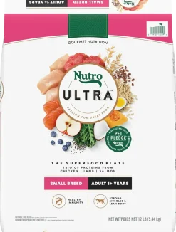 Nutro Ultra Small Breed Adult Dry Dog Food Chicken, Lamb & Salmon Plate 12-lb