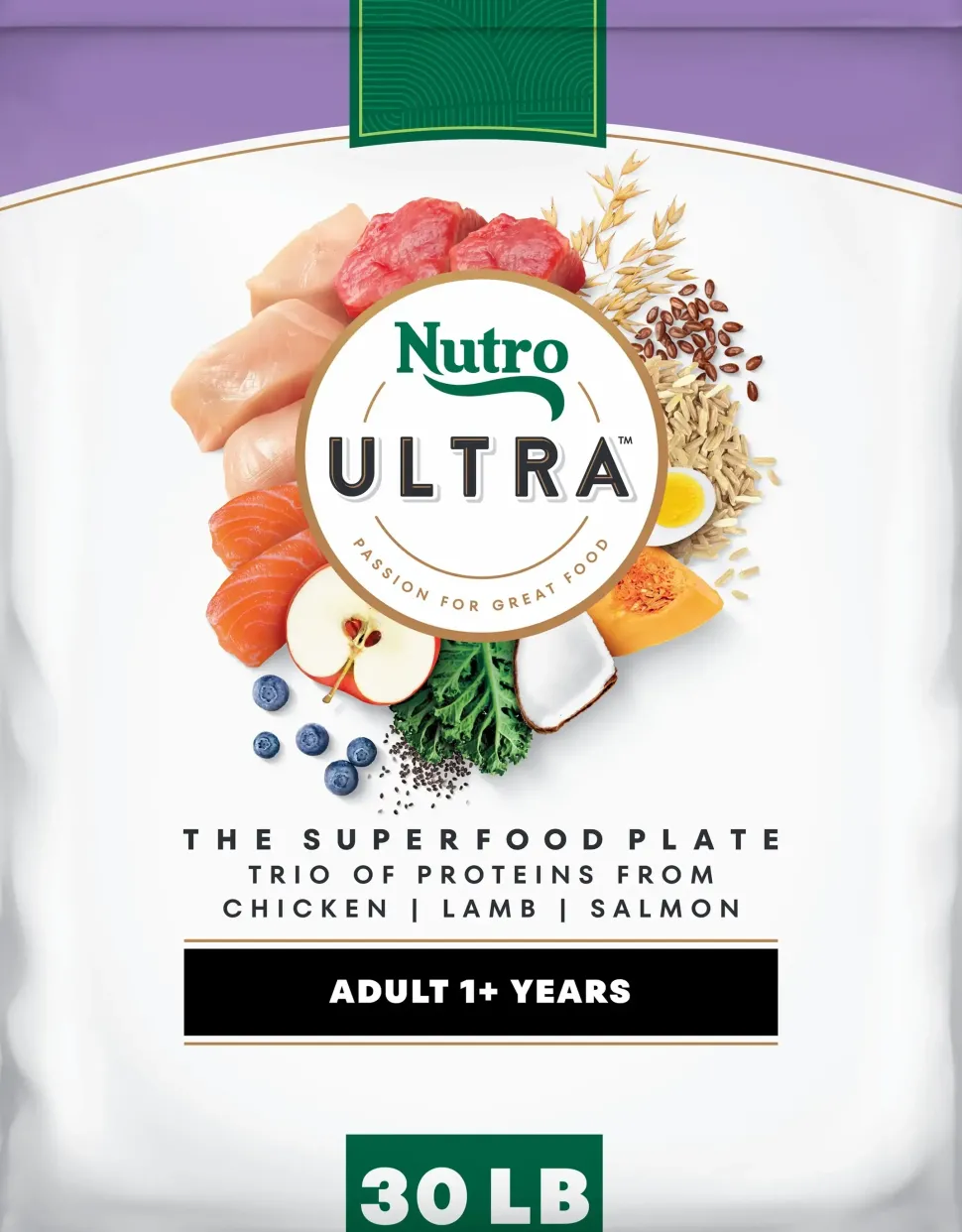 Nutro Ultra Trio of Proteins from Chicken, Lamb & Salmon Adult Dry Dog Food 30-lb