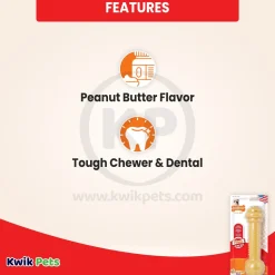 Nylabone Barbell Power Chew Durable Dog Toy Peanut Butter Large/Giant - Up To 50 lbs