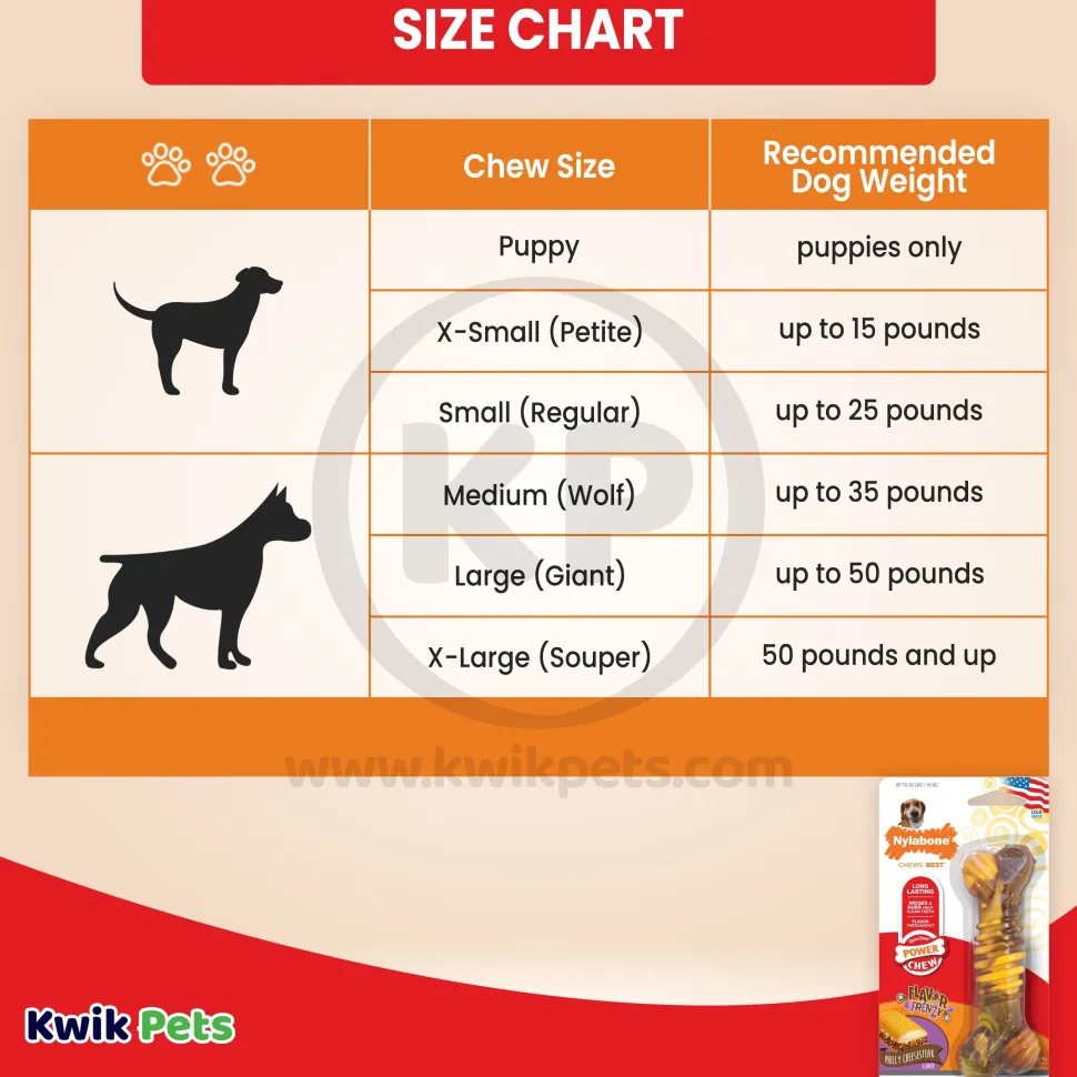 Nylabone Flavor Frenzy Power Chew Durable Dog Toy Philly Cheesesteak XL/Souper - 50+ lbs