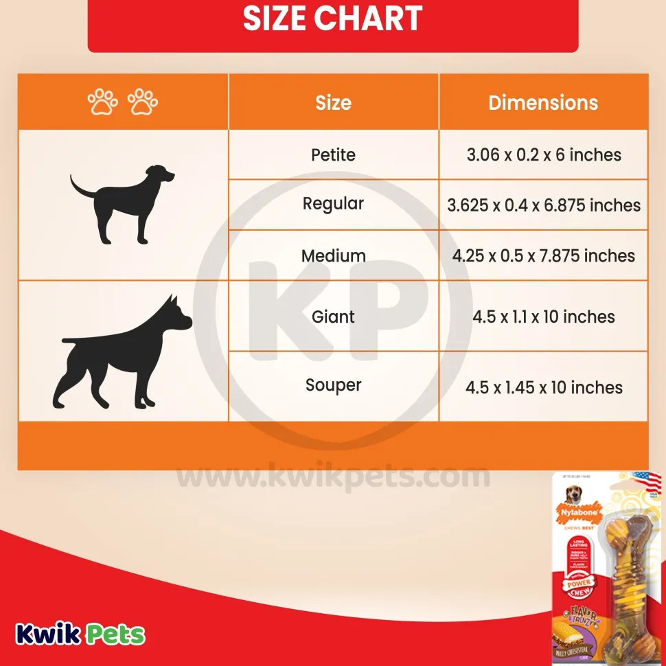 Nylabone Flavor Frenzy Power Chew Durable Dog Toy Philly Cheesesteak Medium/Wolf - Up To 35 lbs