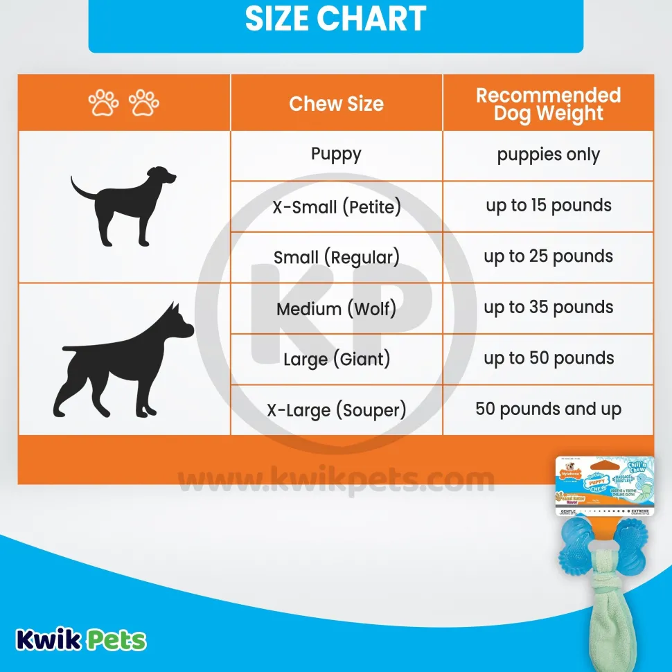 Nylabone Freezer Puppy Chew Toy for Teething Peanut Butter Small/Regular - Up To 25 Ibs