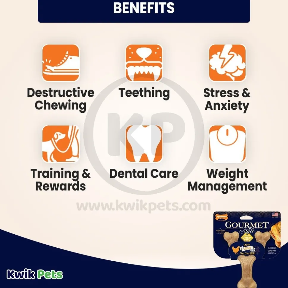 Nylabone Gourmet Style Strong Wishbone Dog Chew Toy Chicken Large/Giant - Up To 50 lbs