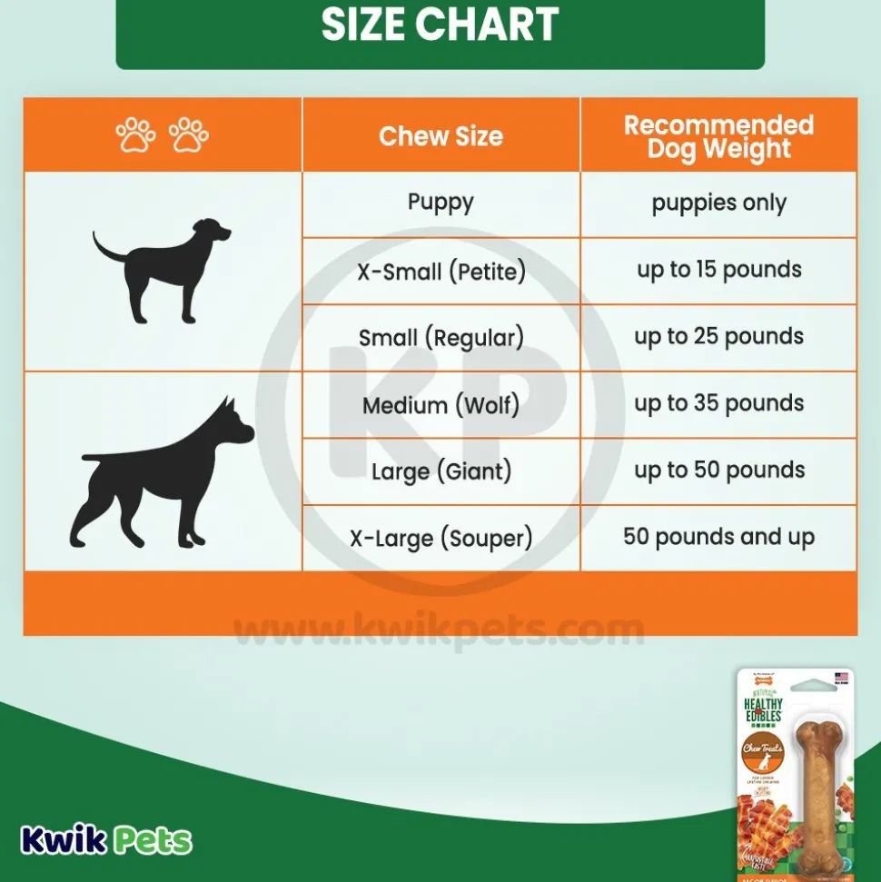 Nylabone Healthy Edibles All-Natural Long Lasting Dog Chew Treats Bacon Small/Regular - Up To 25 Ibs 1 Count