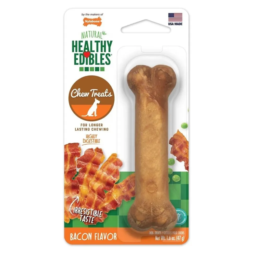 Nylabone Healthy Edibles All-Natural Long Lasting Dog Chew Treats Bacon Small/Regular - Up To 25 Ibs 1 Count