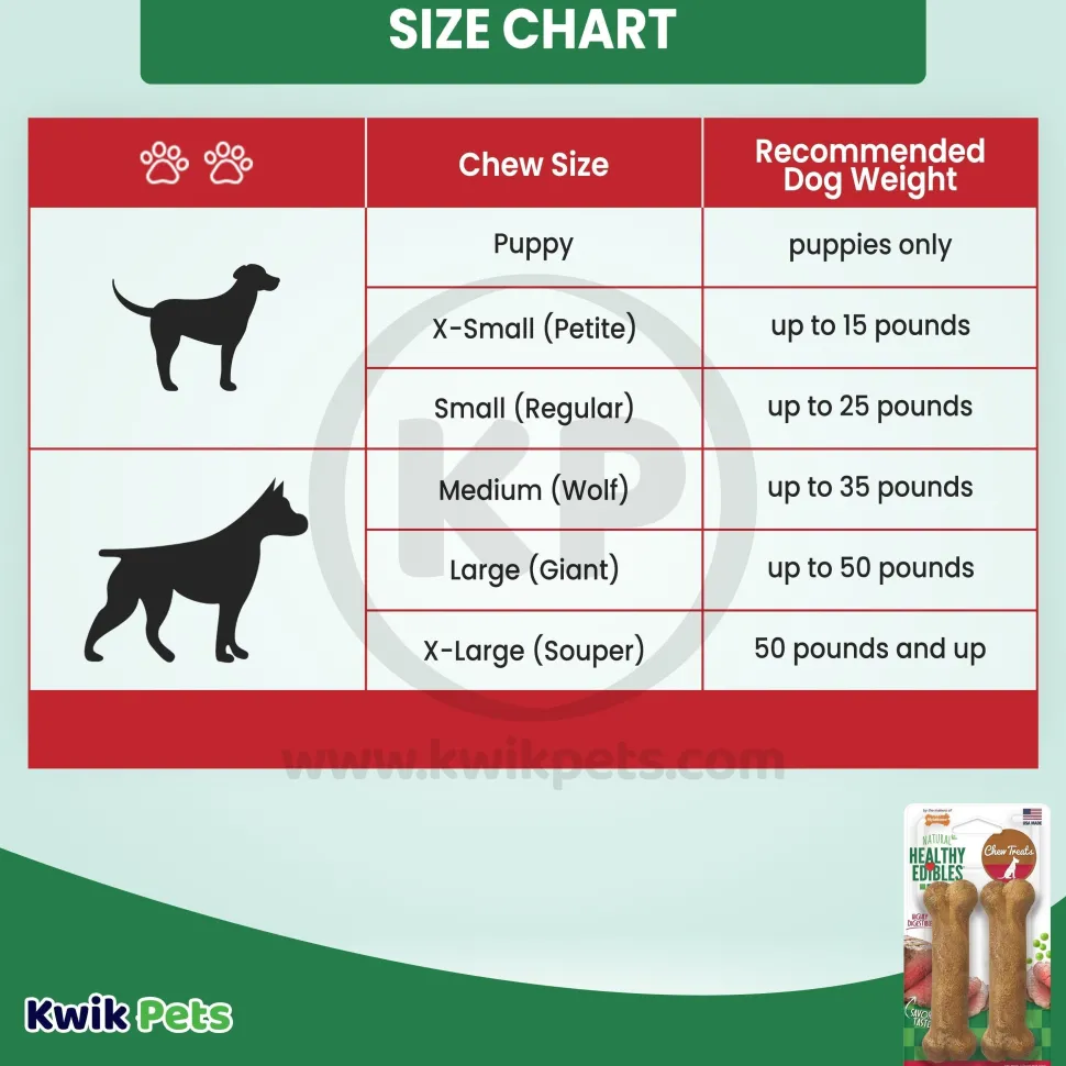 Nylabone Healthy Edibles All-Natural Long Lasting Dog Chew Treats Roast Beef Small/Regular - Up To 25 Ibs 2 Count