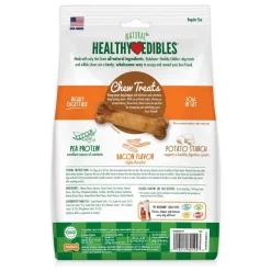 Nylabone Healthy Edibles All-Natural Long Lasting Dog Chew Treats Bacon Small/Regular - Up To 25 Ibs 12 Count