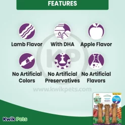 Nylabone Healthy Edibles Puppy Natural Long Lasting Variety Dog Chew Treats Roast Beef, Turkey & Apple, Bacon XS/Petite - Up To 15 lbs 3 Count