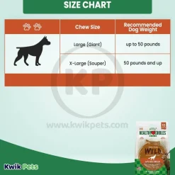 Nylabone Healthy Edibles Wild Antler Natural Long Lasting Dog Chew Treats Venison Large/Giant - Up To 50 lbs 10 Count