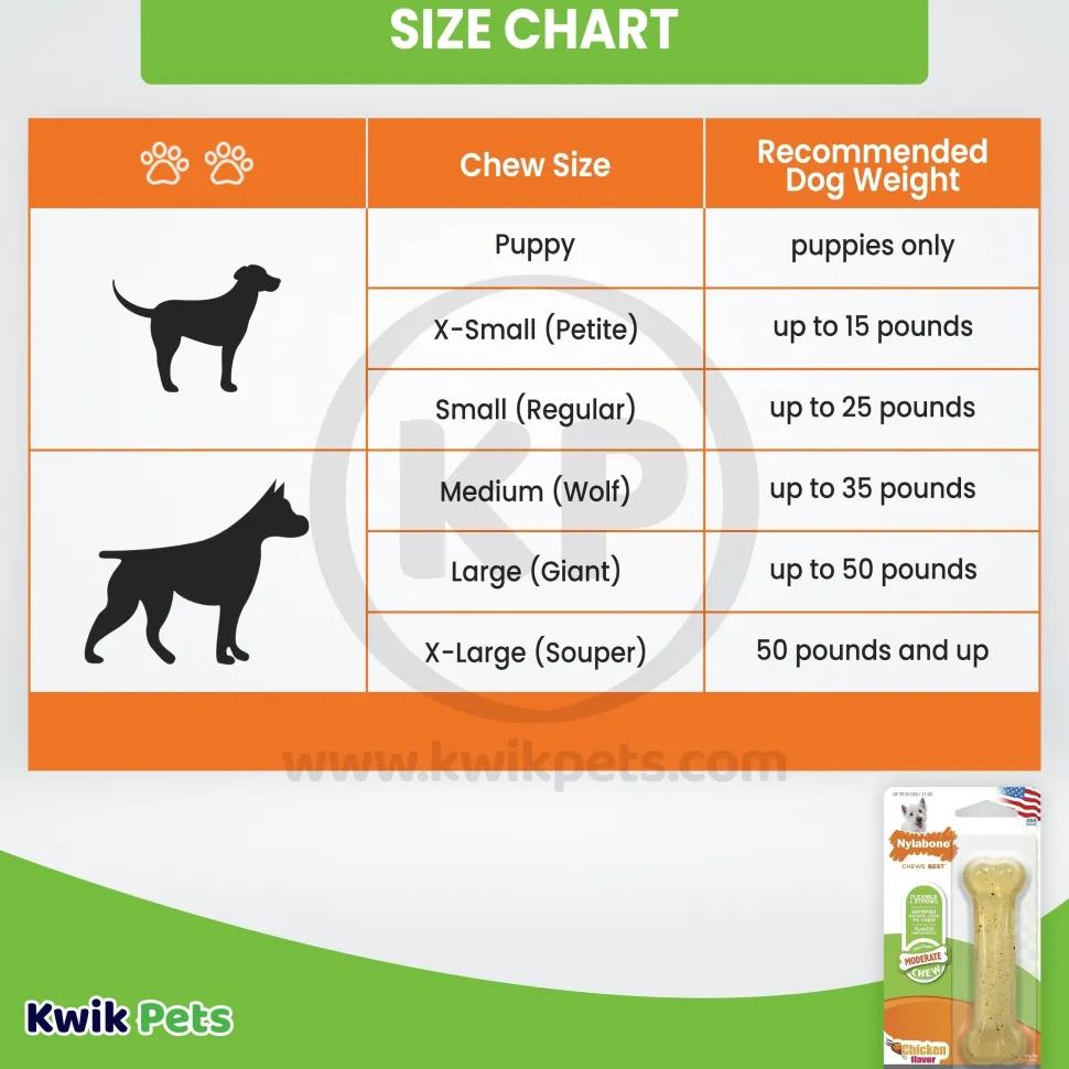 Nylabone Moderate Chew Dog Toy Chicken Small/Regular - Up To 25 lbs