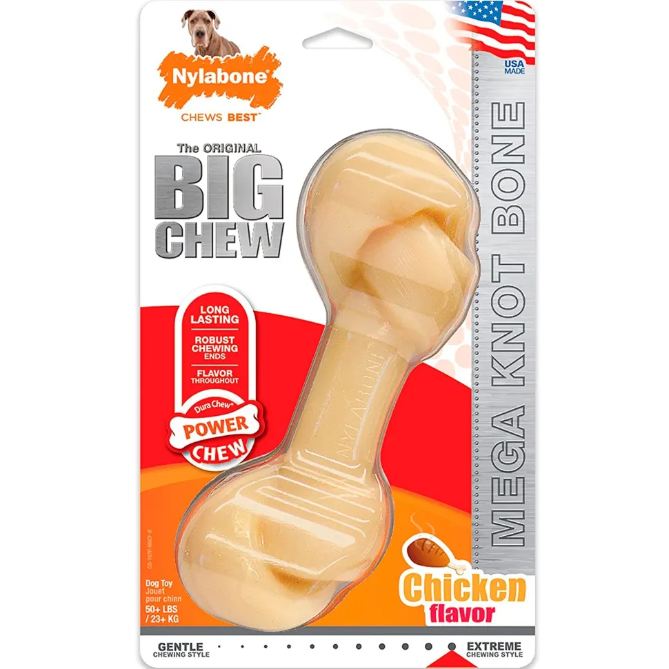 Nylabone Power Chew Big Knot Bone Dog Toy Chicken XXL/Monster - 50++ lbs
