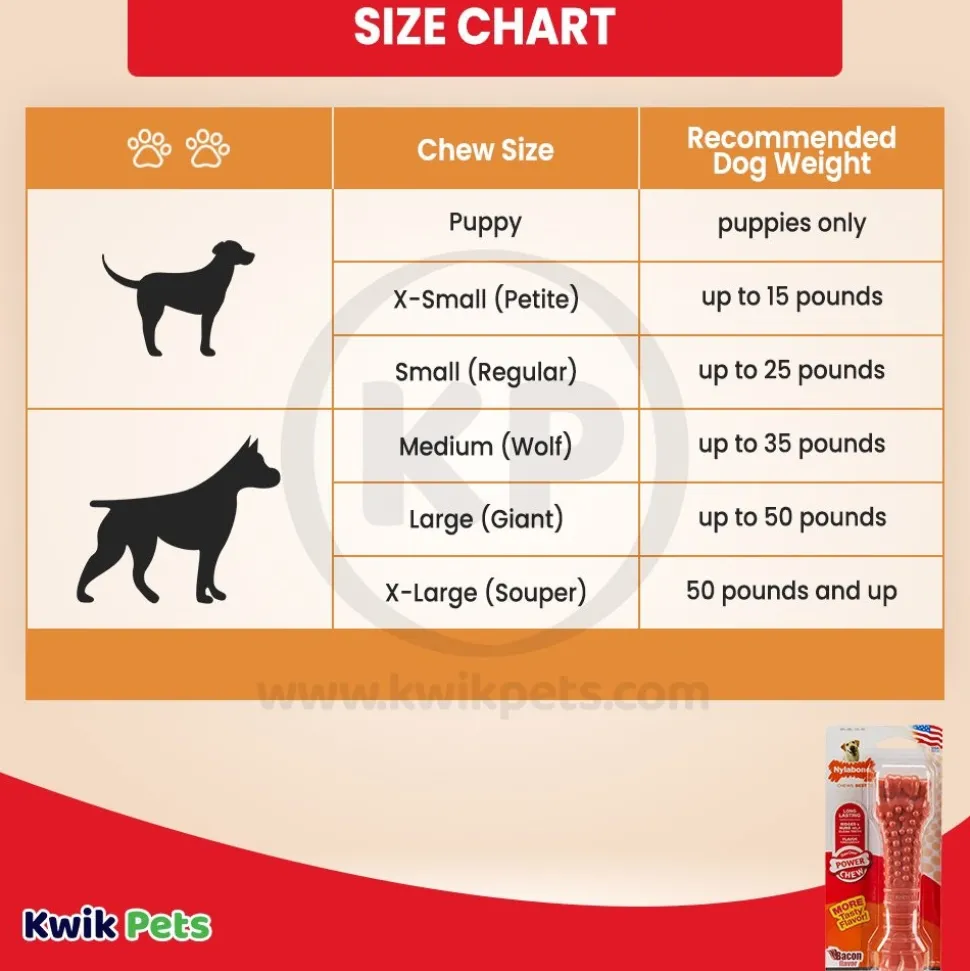 Nylabone Power Chew Dog Toy Bacon XL/Souper - 50+ lbs