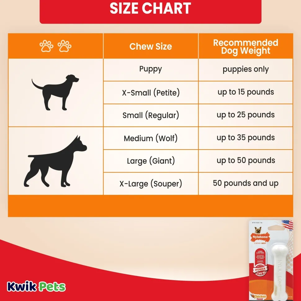 Nylabone Power Chew Dog Toy Chicken XS/Petite - Up To 15 lbs