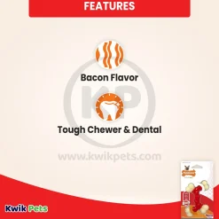 Nylabone Power Chew Double Bone Dog Toy Bacon XS/Petite - Up To 15 lbs