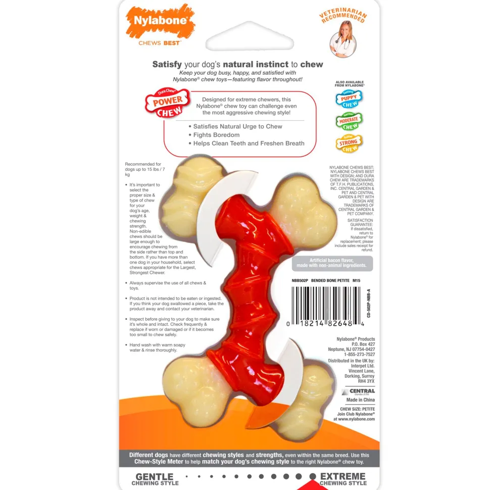 Nylabone Power Chew Double Bone Dog Toy Bacon XS/Petite - Up To 15 lbs